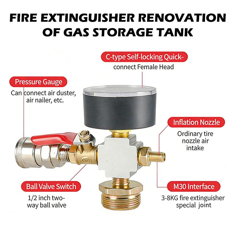Fire Extinguisher Small - ●Small Air Tank Pressure Adapter, Fire