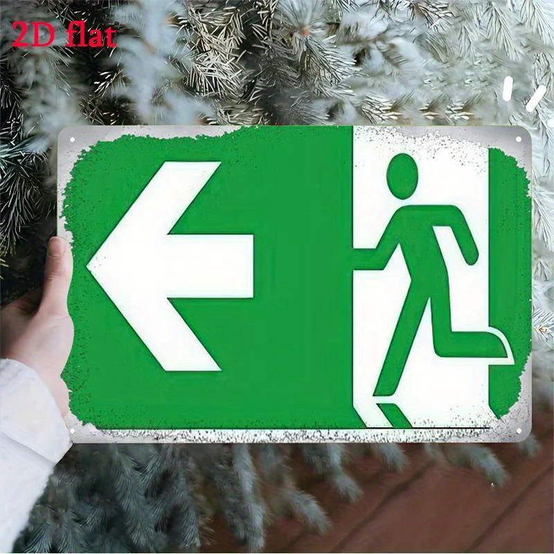 Metal Escape Sign - Green & Wh - đánh giá và giá Emergency Exit Sign